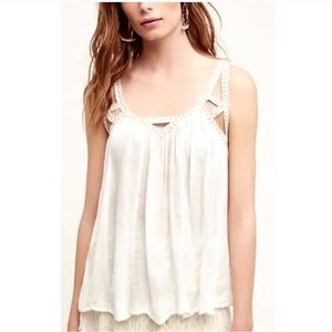 Vanessa Virginia Anthropologie Cutwork Gauze Grecian Tank